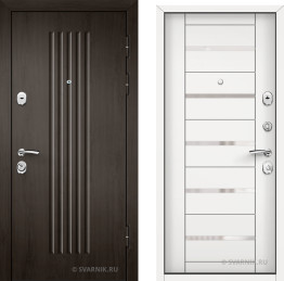 Дверь металлическая левая уличная шпон — МДФ