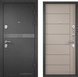 Дверь с шумоизоляцией в дом морозостойкая графит порошковая — МДФ