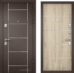 Дверь входная с терморазрывом на дачу порошковая — шпон