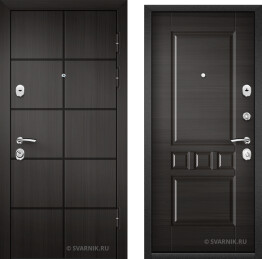 Дверь металлическая левая уличная МДФ — массив