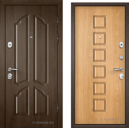Дверь входная антивандальная на дачу МДФ — шпон